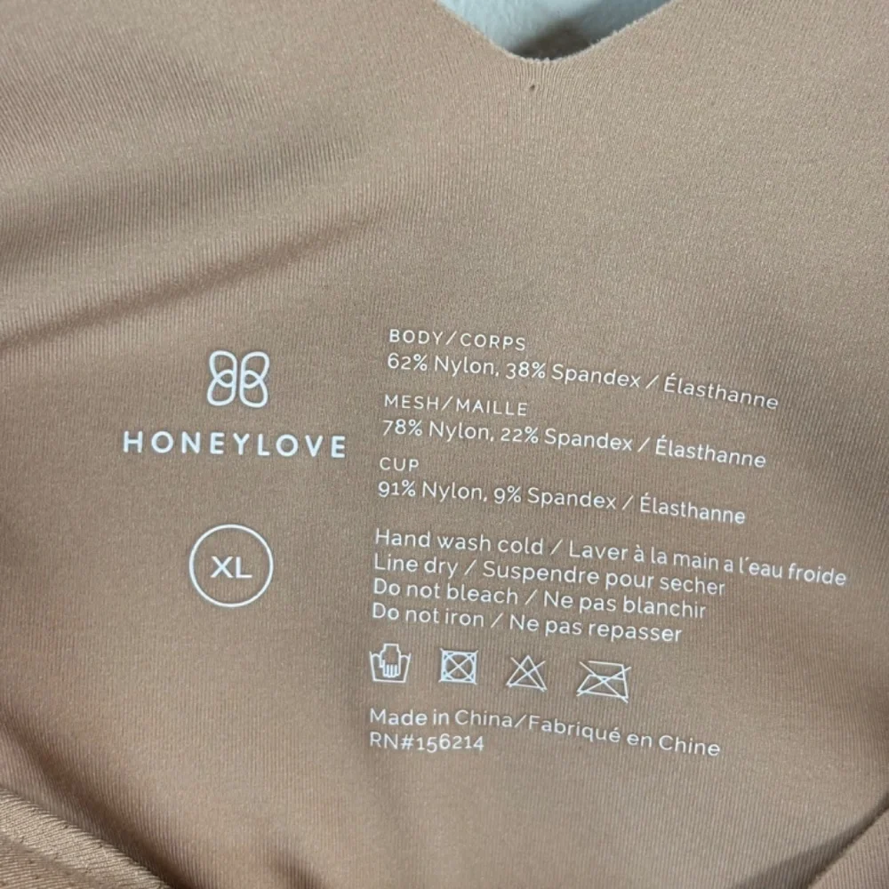 Honeylove Shapewear Liftwear Tank XL Nude Sand Beige Compression Wide Straps Bra